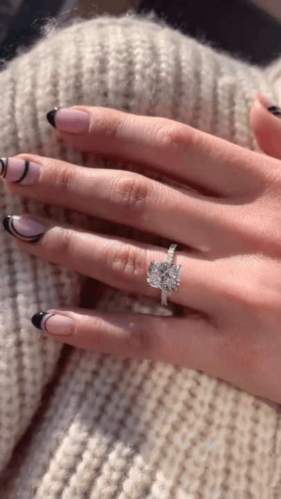 2 Carat Elongated Cushion Lab Diamond Engagement Ring in 14K Gold - Mivaan Fine Jewelry