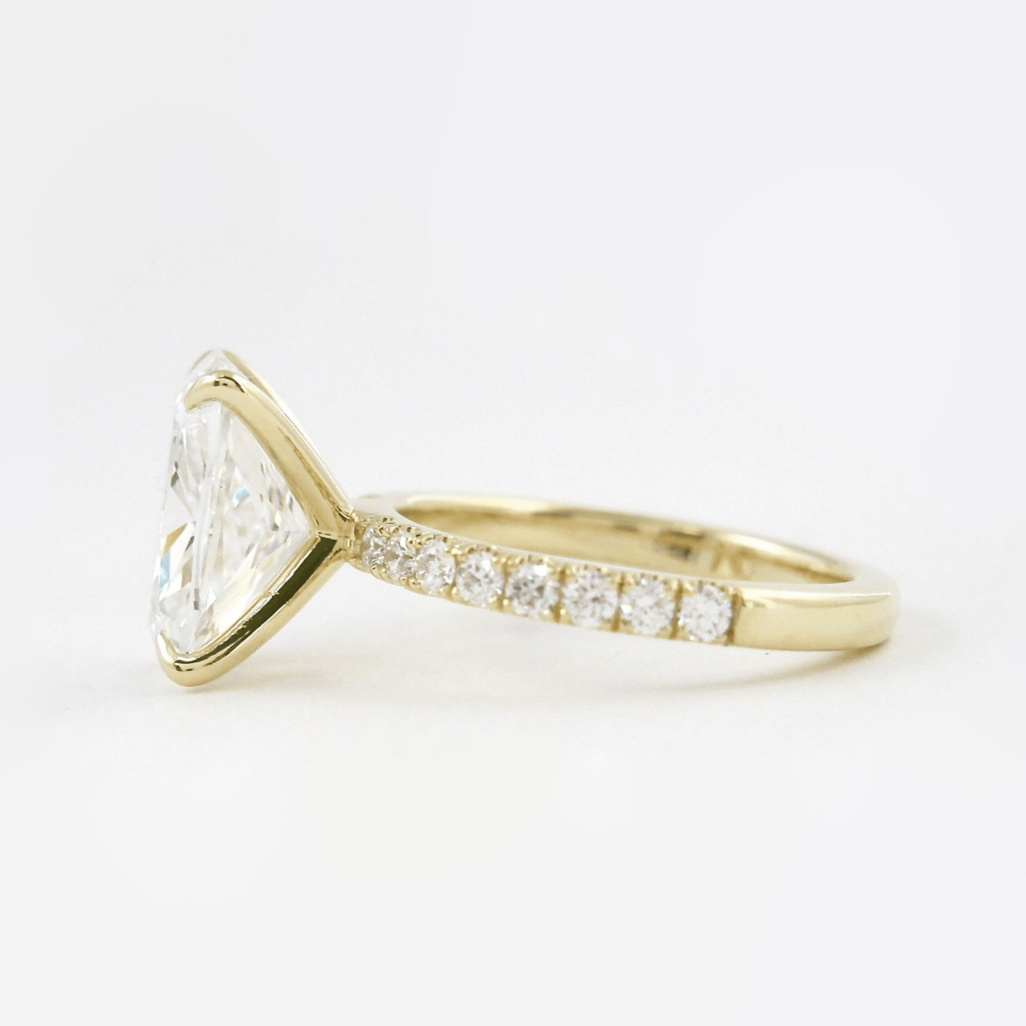 2 Carat Elongated Cushion Lab Diamond Engagement Ring in 14K Gold - Mivaan Fine Jewelry