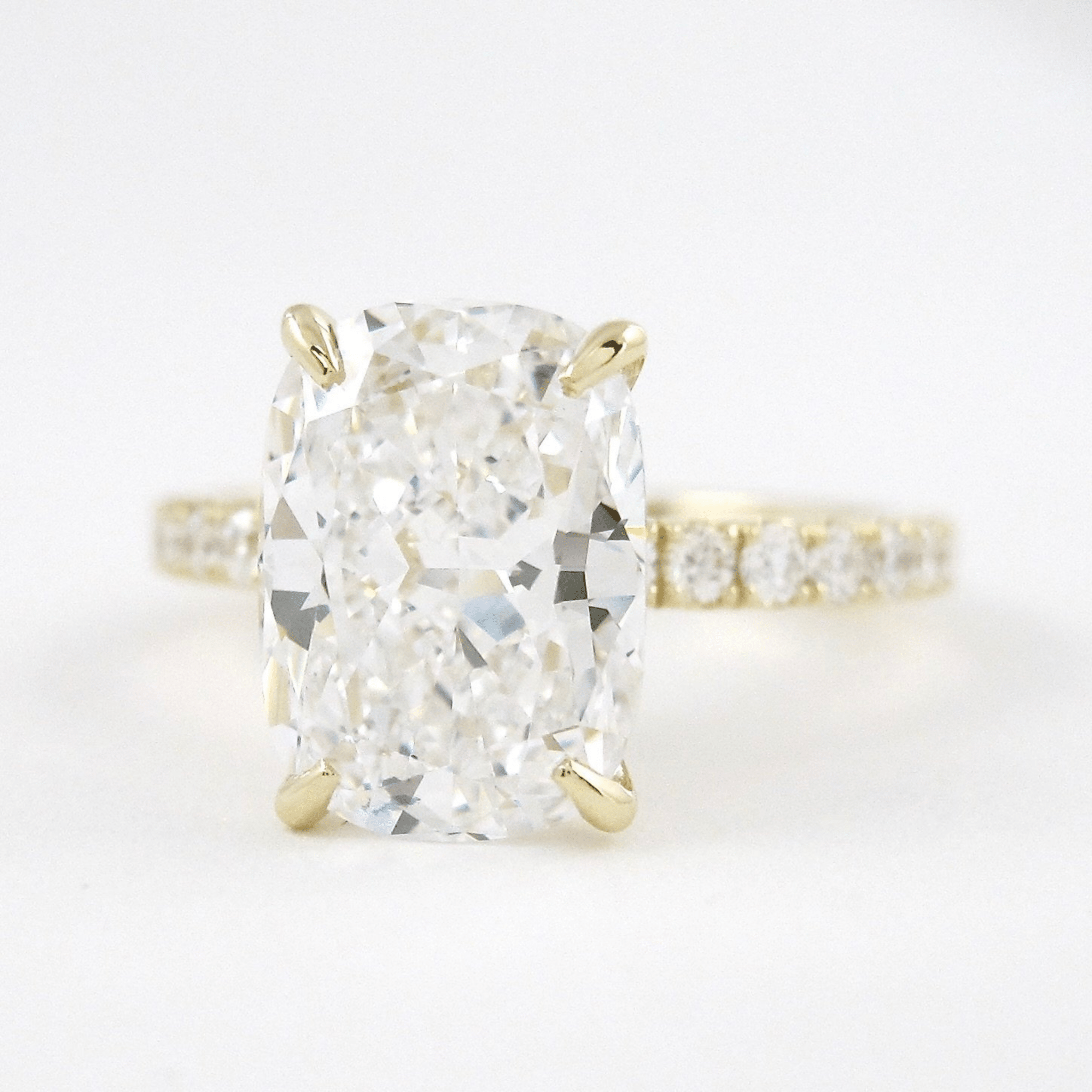 2 Carat Elongated Cushion Lab Diamond Engagement Ring in 14K Gold - Mivaan Fine Jewelry