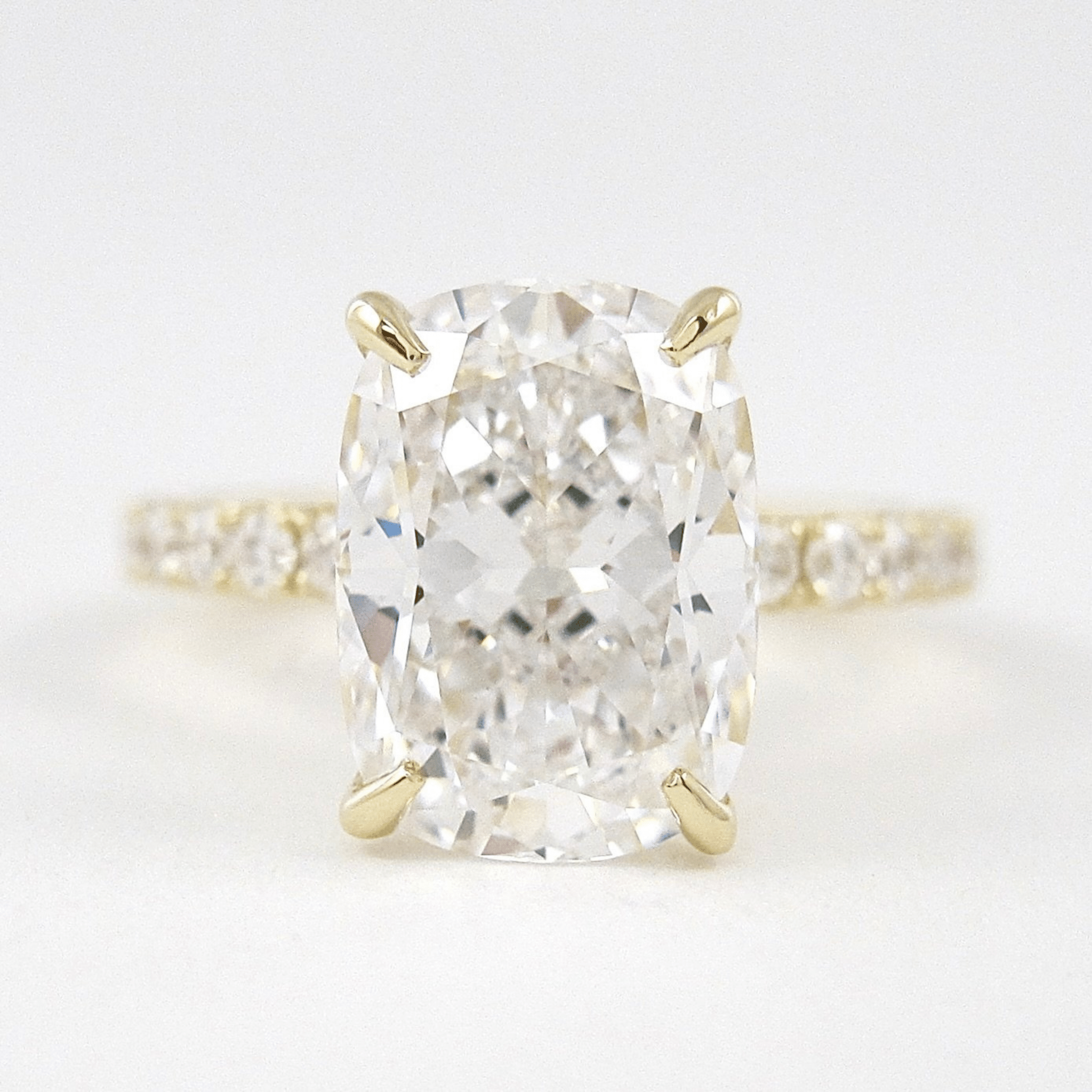2 Carat Elongated Cushion Lab Diamond Engagement Ring in 14K Gold - Mivaan Fine Jewelry