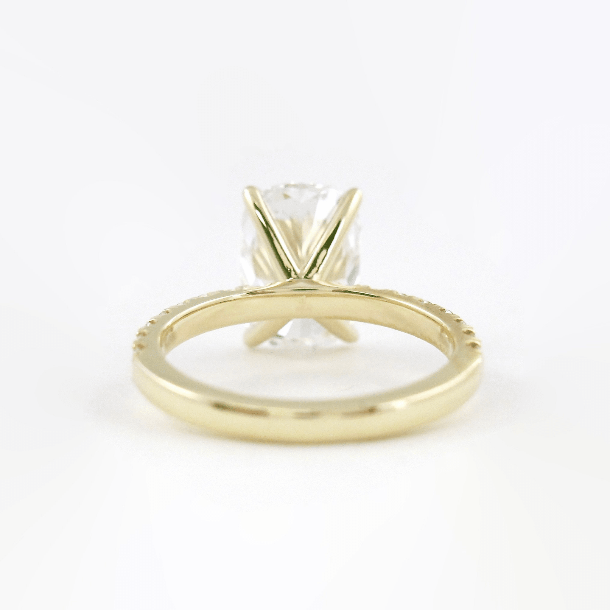 2 Carat Elongated Cushion Lab Diamond Engagement Ring in 14K Gold - Mivaan Fine Jewelry