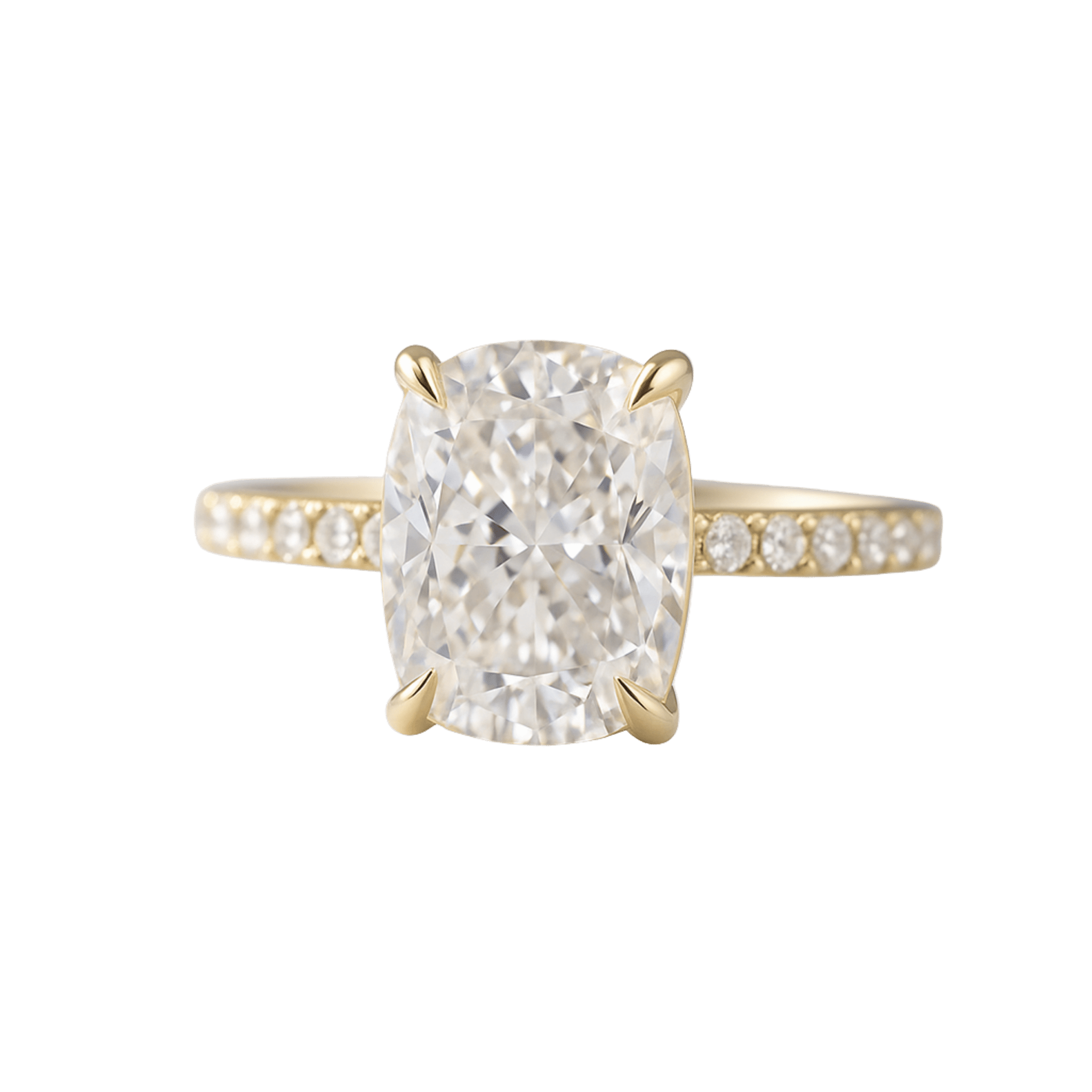 2 Carat Elongated Cushion Lab Diamond Engagement Ring in 14K Gold - Mivaan Fine Jewelry