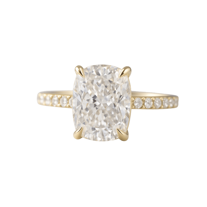 2 Carat Elongated Cushion Lab Diamond Engagement Ring in 14K Gold - Mivaan Fine Jewelry