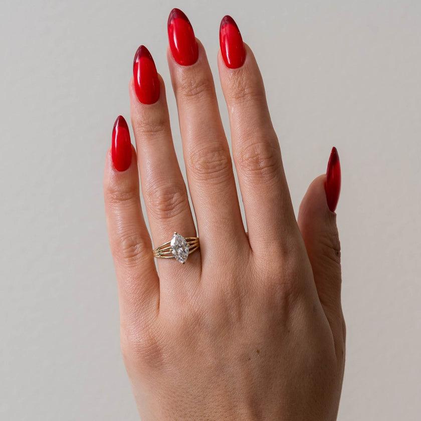 2 Carat Elongated Oval Cut Lab Grown Diamond Solitaire Ring - Mivaan Fine Jewelry
