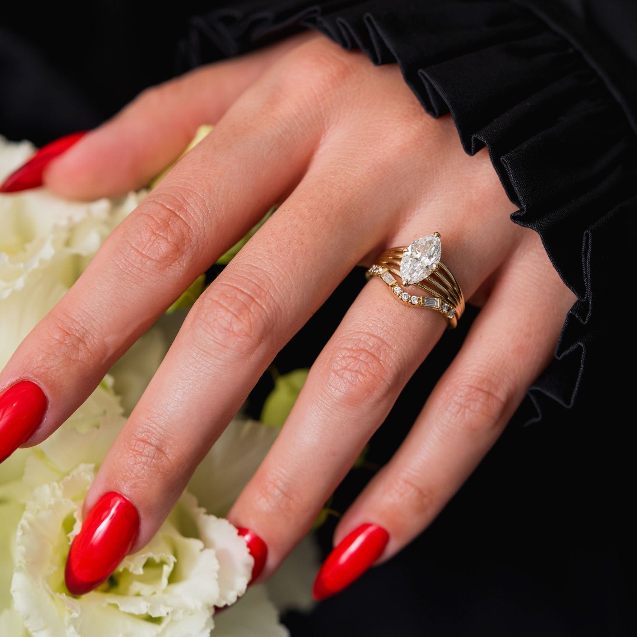 2 Carat Elongated Oval Cut Lab Grown Diamond Solitaire Ring - Mivaan Fine Jewelry