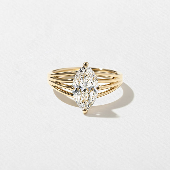 2 Carat Elongated Oval Cut Lab Grown Diamond Solitaire Ring - Mivaan Fine Jewelry