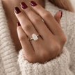 2 Carat Elongated Radiant Lab Grown Diamond Half Bezel Engagement Ring - Mivaan Fine Jewelry