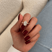 2 Carat Elongated Radiant Lab Grown Diamond Half Bezel Engagement Ring - Mivaan Fine Jewelry
