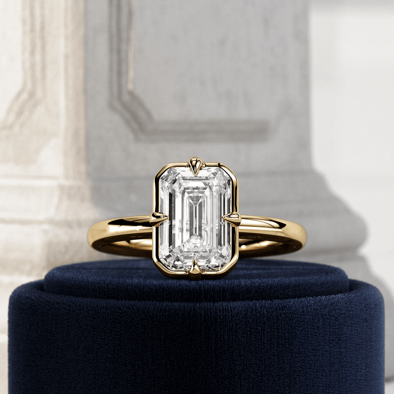 2 Carat Emerald Cut Lab Grown Diamond Prong Set Ring for Women - Mivaan Fine Jewelry