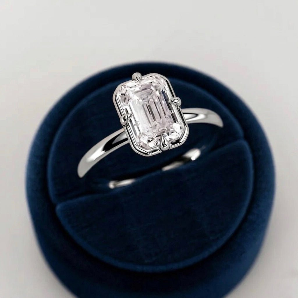 2 Carat Emerald Cut Lab Grown Diamond Prong Set Ring for Women - Mivaan Fine Jewelry