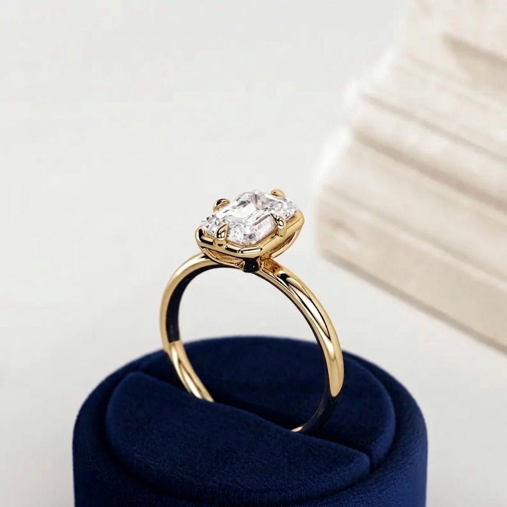 2 Carat Emerald Cut Lab Grown Diamond Prong Set Ring for Women - Mivaan Fine Jewelry