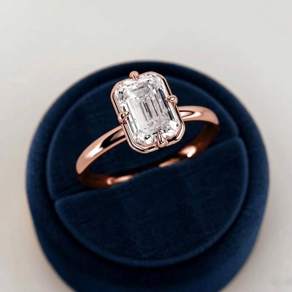 2 Carat Emerald Cut Lab Grown Diamond Prong Set Ring for Women - Mivaan Fine Jewelry