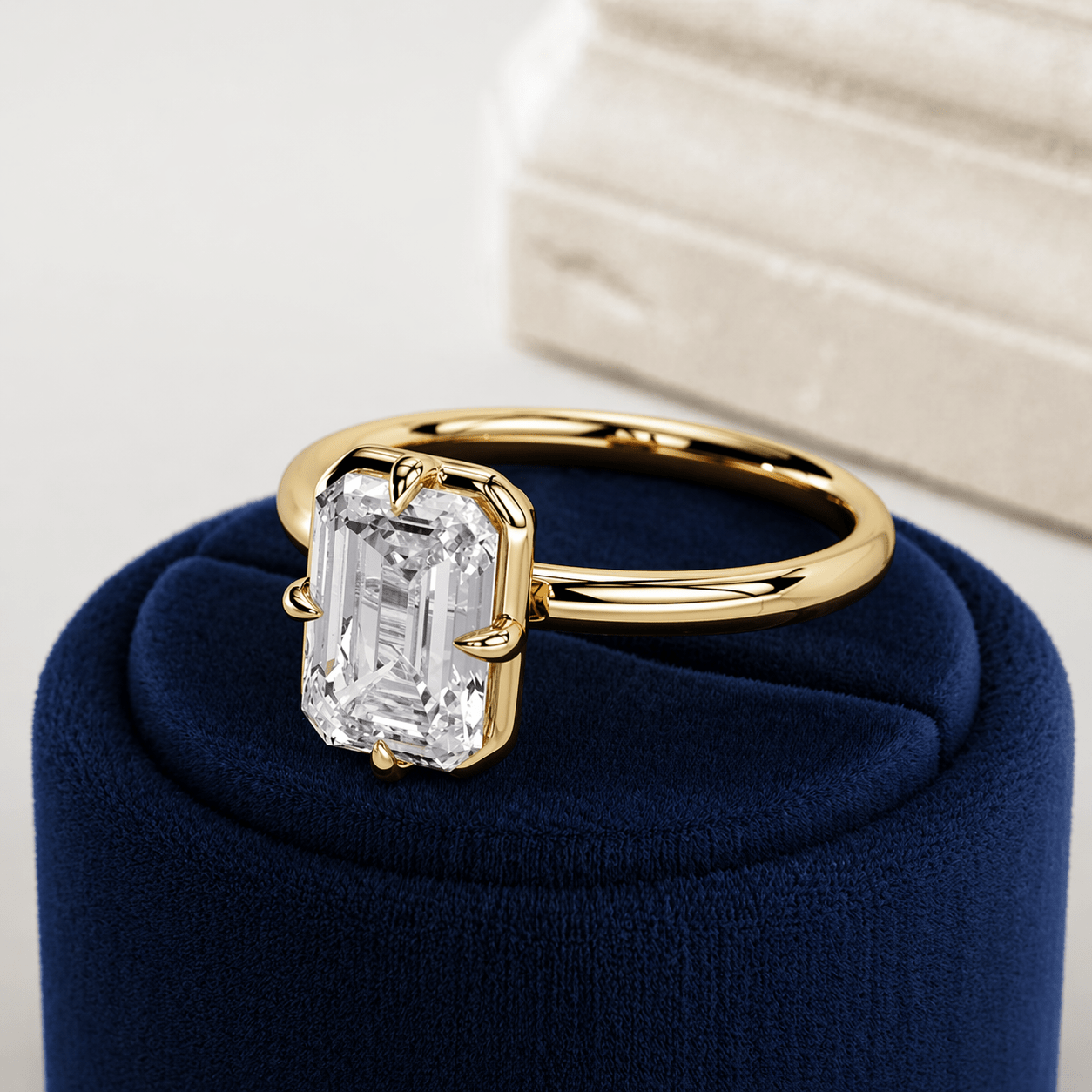 2 Carat Emerald Cut Lab Grown Diamond Prong Set Ring for Women - Mivaan Fine Jewelry