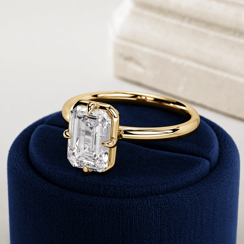 2 Carat Emerald Cut Lab Grown Diamond Prong Set Ring for Women - Mivaan Fine Jewelry