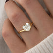 2 Carat Heart Shape Lab Grown Diamond Solitaire Ring Curved Band Engagement Ring - Mivaan Fine Jewelry