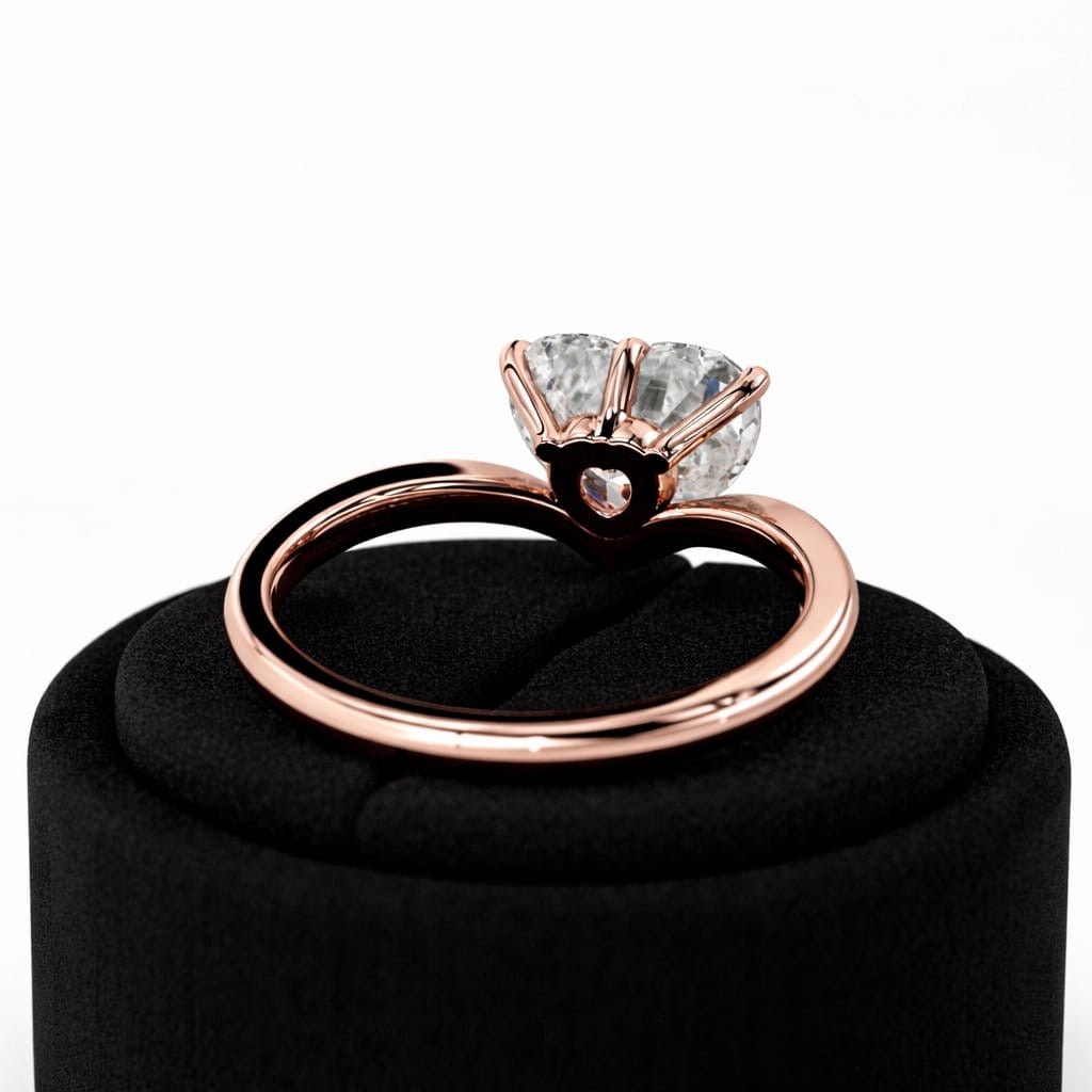 2 Carat Heart Shape Lab Grown Diamond Solitaire Ring Curved Band Engagement Ring - Mivaan Fine Jewelry