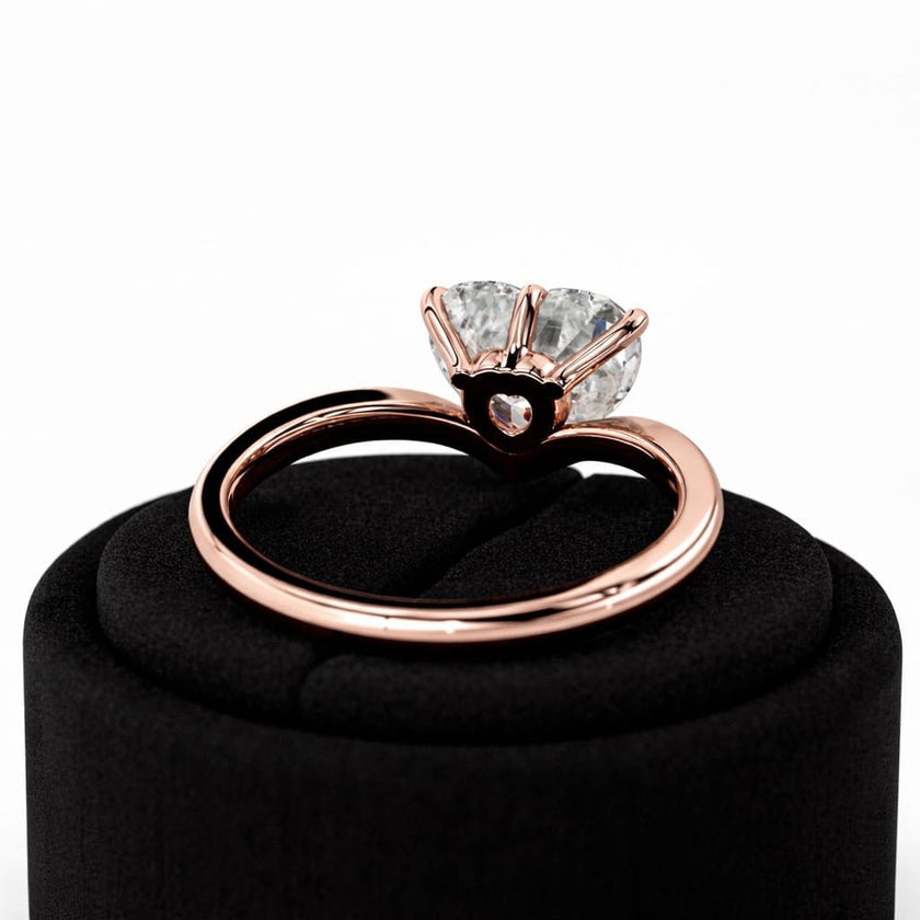 2 Carat Heart Shape Lab Grown Diamond Solitaire Ring Curved Band Engagement Ring - Mivaan Fine Jewelry