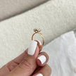 2 Carat Hexagon Cut Lab Grown Diamond Half Bezel Ring in 14K Solid Gold - Mivaan Fine Jewelry