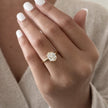 2 Carat Hexagon Cut Lab Grown Diamond Half Bezel Ring in 14K Solid Gold - Mivaan Fine Jewelry
