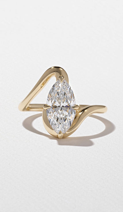 2 Carat Marquise Cut Lab Grown Diamond Bypass Ring in 14K Solid Gold - Mivaan Fine Jewelry