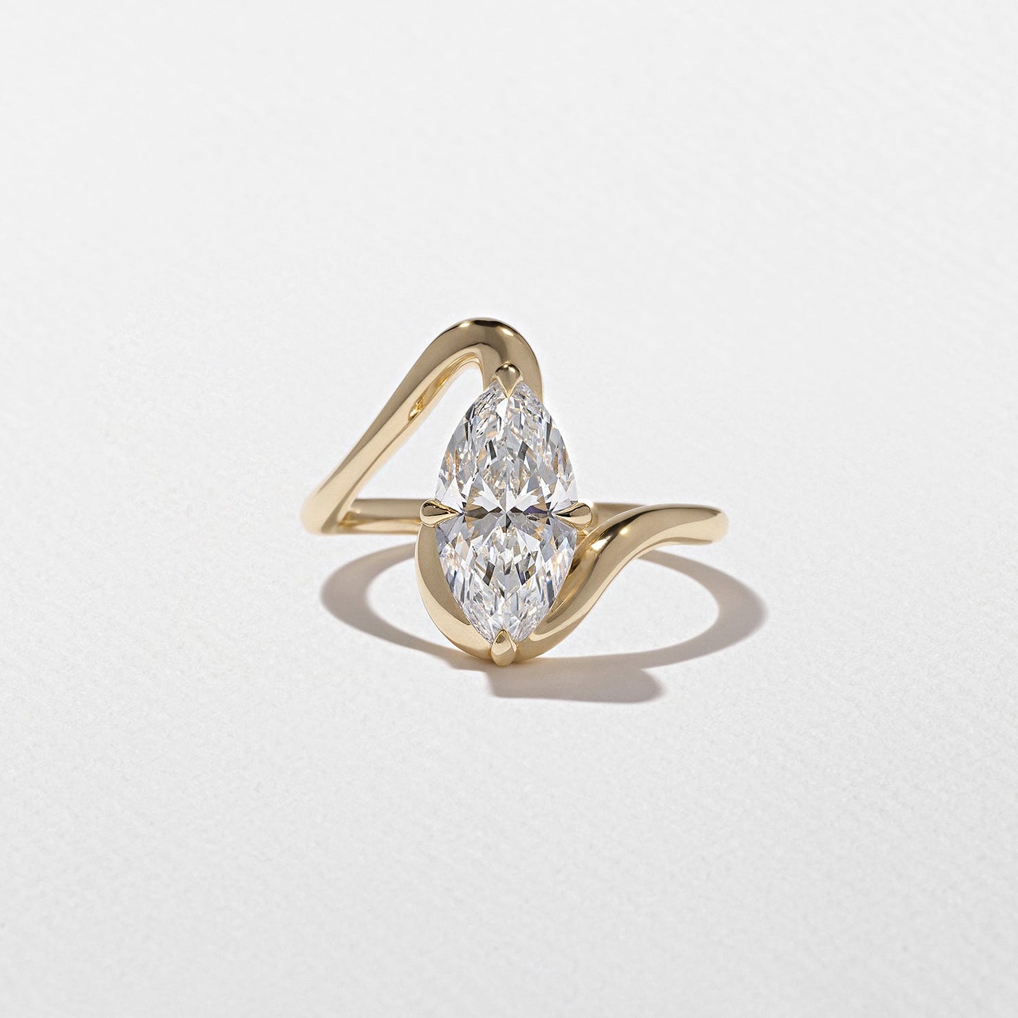 2 carat marquise cut lab grown diamond bypass ring