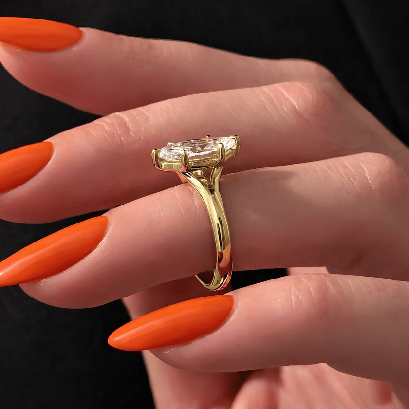 2 Carat Marquise Cut Lab Grown Diamond Prong Set Engagement Ring - Mivaan Fine Jewelry