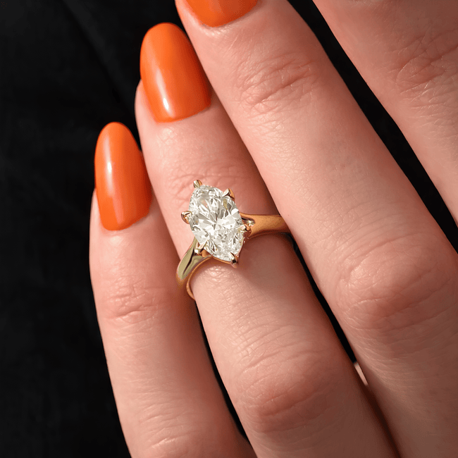 2 Carat Marquise Cut Lab Grown Diamond Prong Set Engagement Ring - Mivaan Fine Jewelry