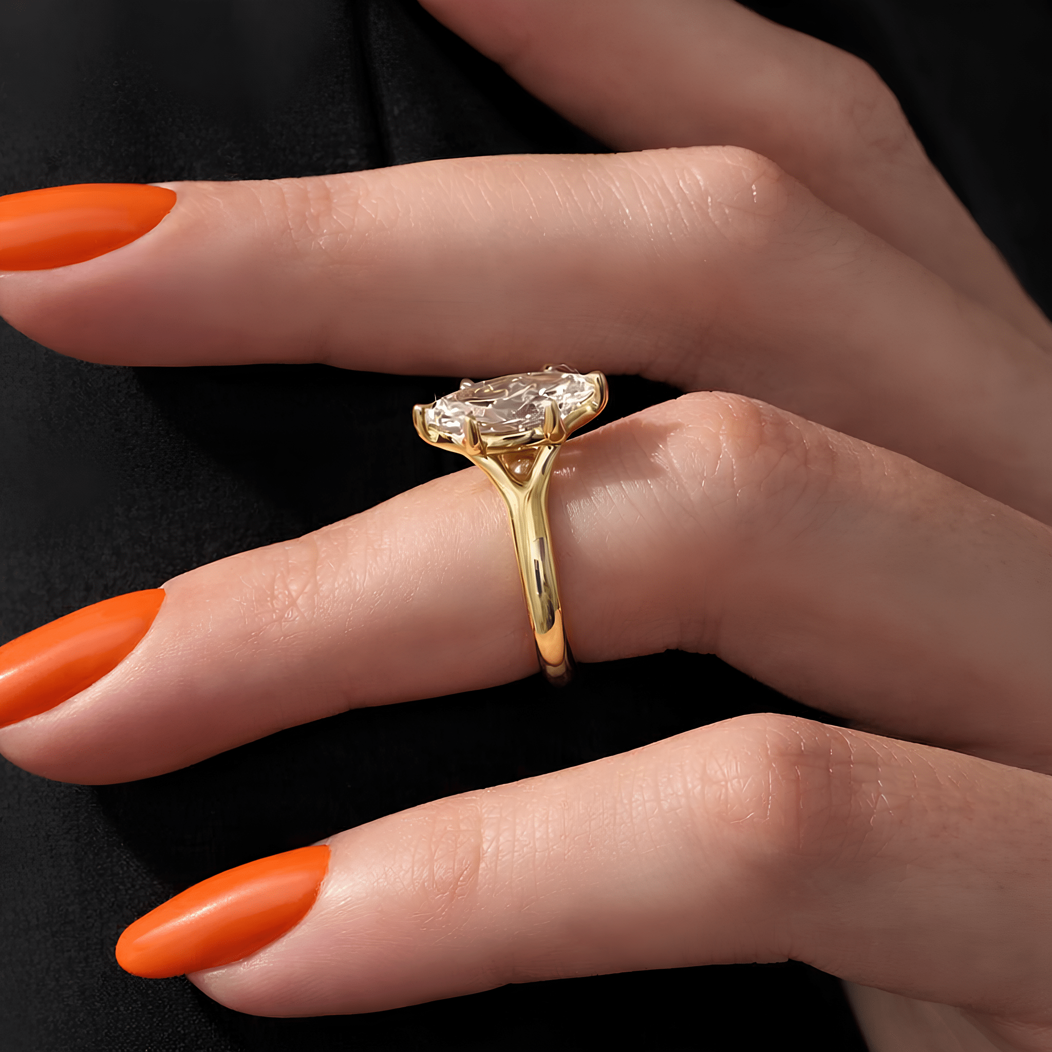 2 Carat Marquise Cut Lab Grown Diamond Prong Set Engagement Ring - Mivaan Fine Jewelry