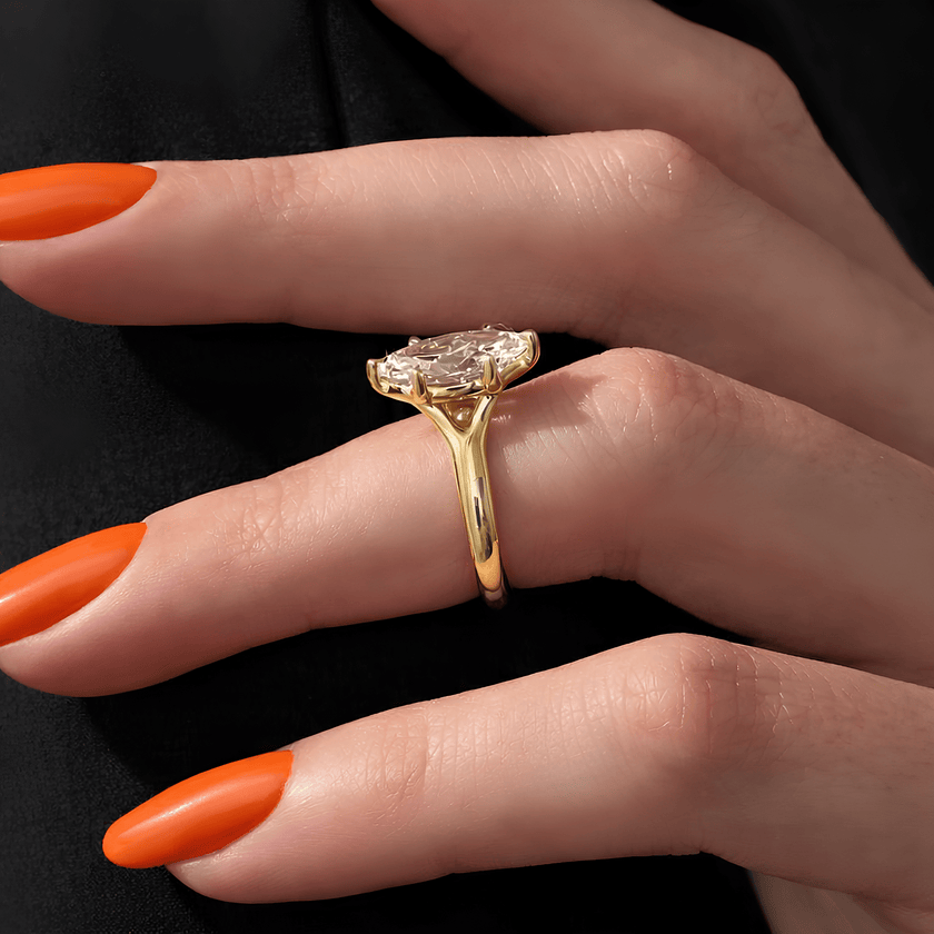 2 Carat Marquise Cut Lab Grown Diamond Prong Set Engagement Ring - Mivaan Fine Jewelry