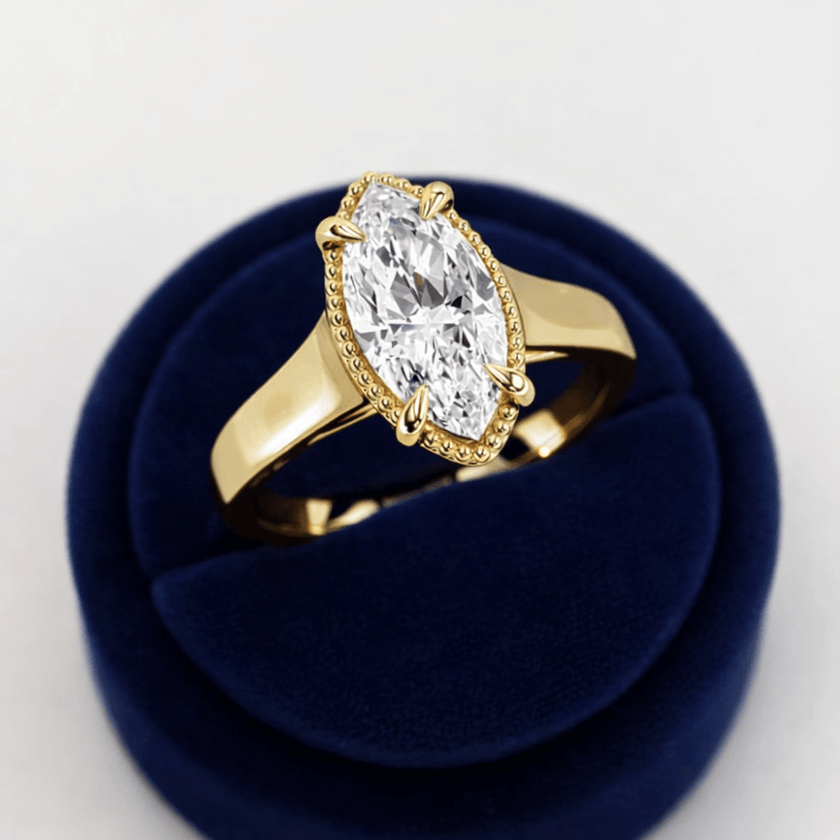 2 Carat Marquise Lab Grown Diamond Prong Set Ring for Women - Mivaan Fine Jewelry