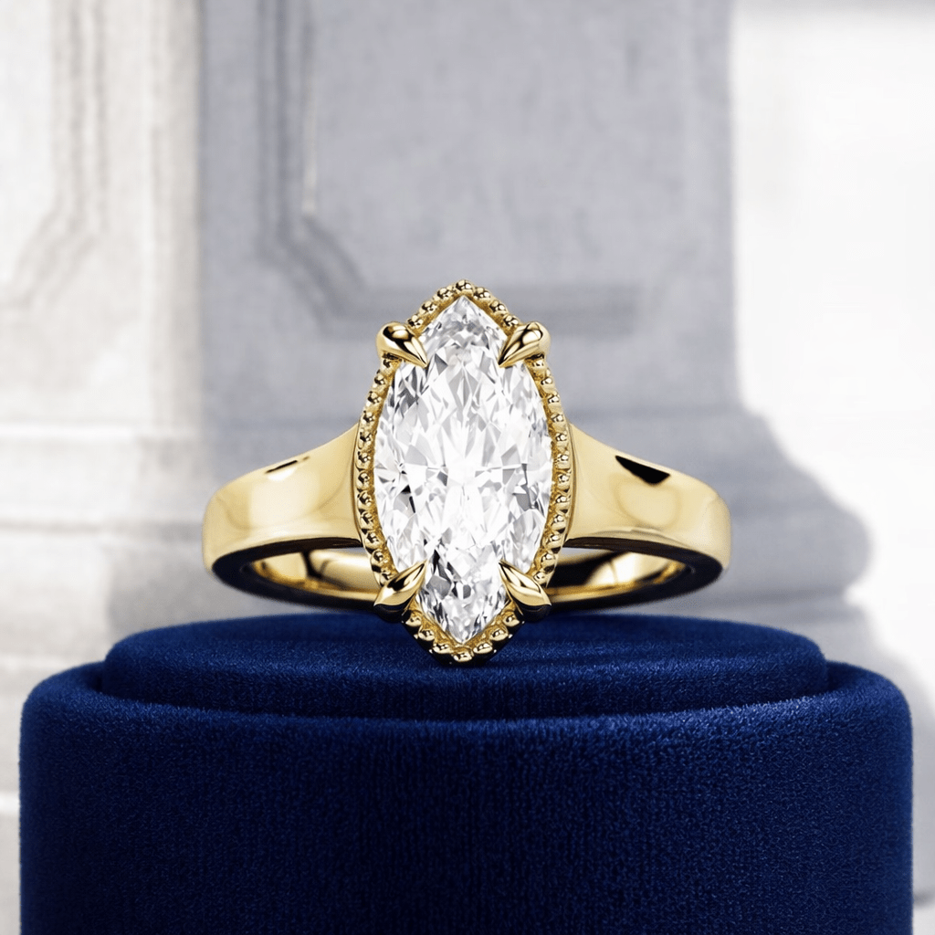 2 Carat Marquise Lab Grown Diamond Prong Set Ring for Women - Mivaan Fine Jewelry