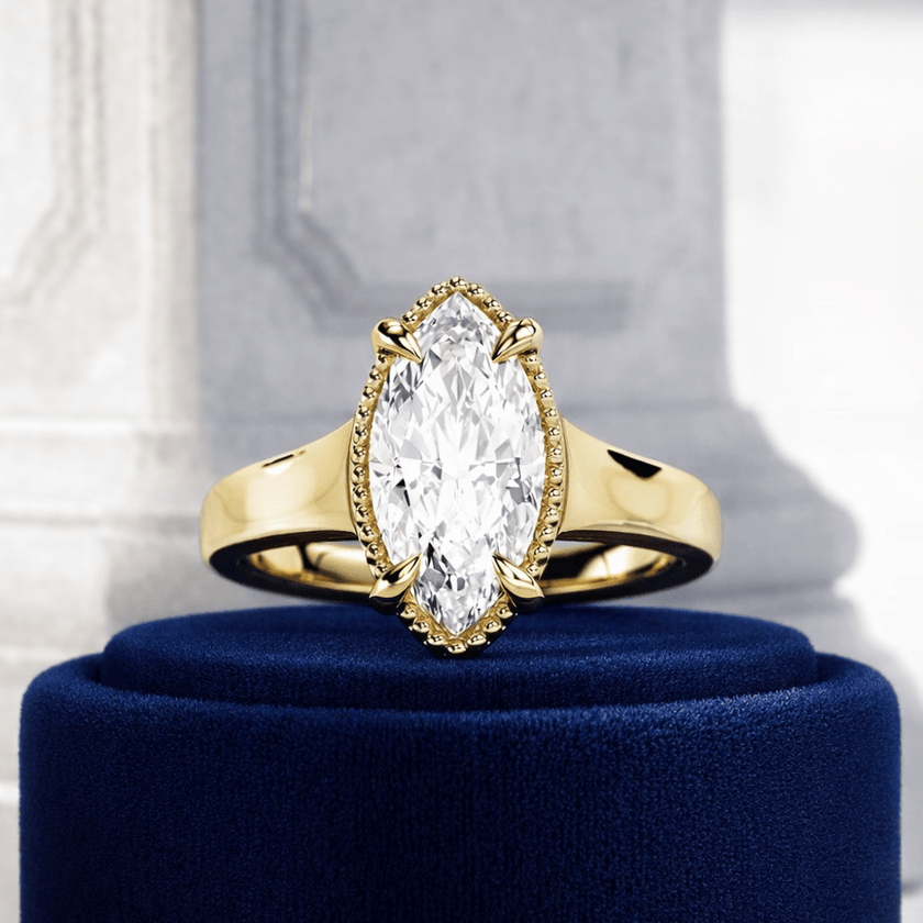 2 Carat Marquise Lab Grown Diamond Prong Set Ring for Women - Mivaan Fine Jewelry