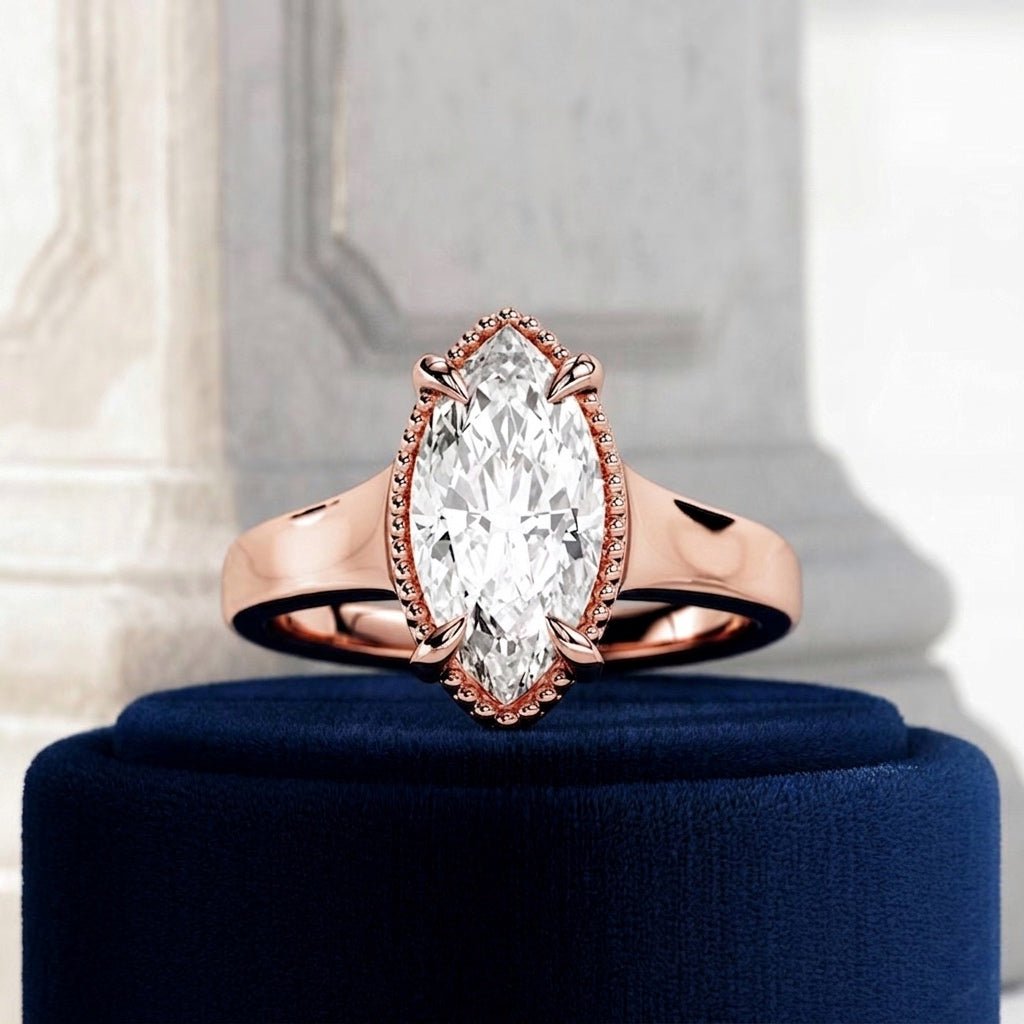 2 Carat Marquise Lab Grown Diamond Prong Set Ring for Women - Mivaan Fine Jewelry