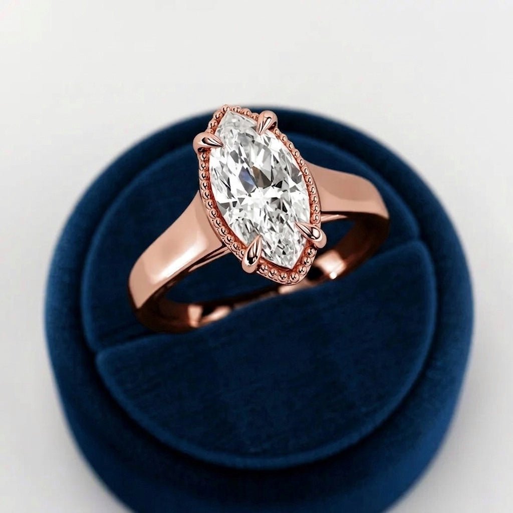2 Carat Marquise Lab Grown Diamond Prong Set Ring for Women - Mivaan Fine Jewelry