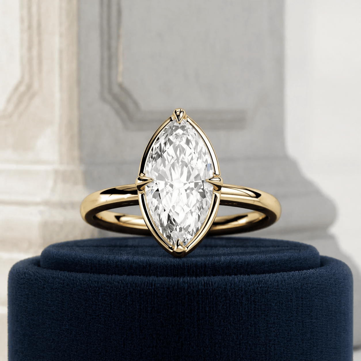 2 Carat Marquise Prong Set Lab Grown Diamond Ring for Women - Mivaan Fine Jewelry