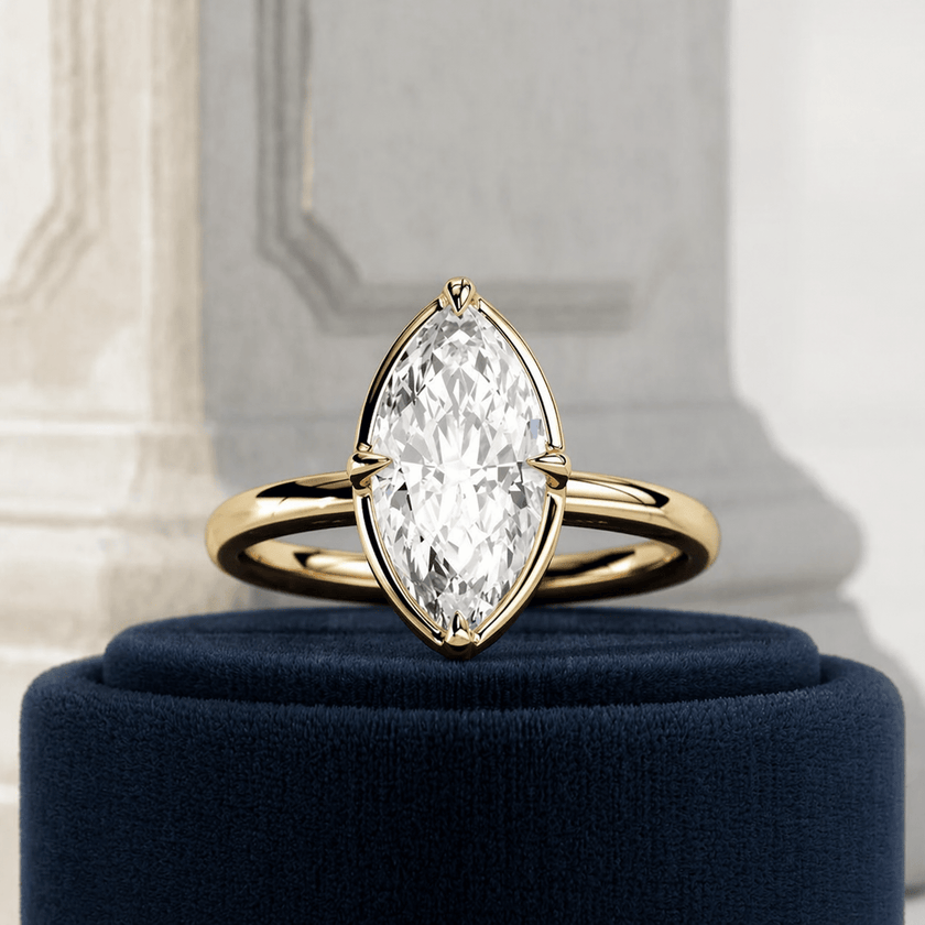 2 Carat Marquise Prong Set Lab Grown Diamond Ring for Women - Mivaan Fine Jewelry