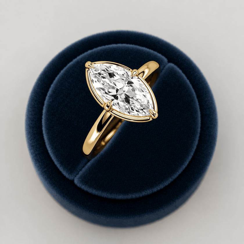 2 Carat Marquise Prong Set Lab Grown Diamond Ring for Women - Mivaan Fine Jewelry