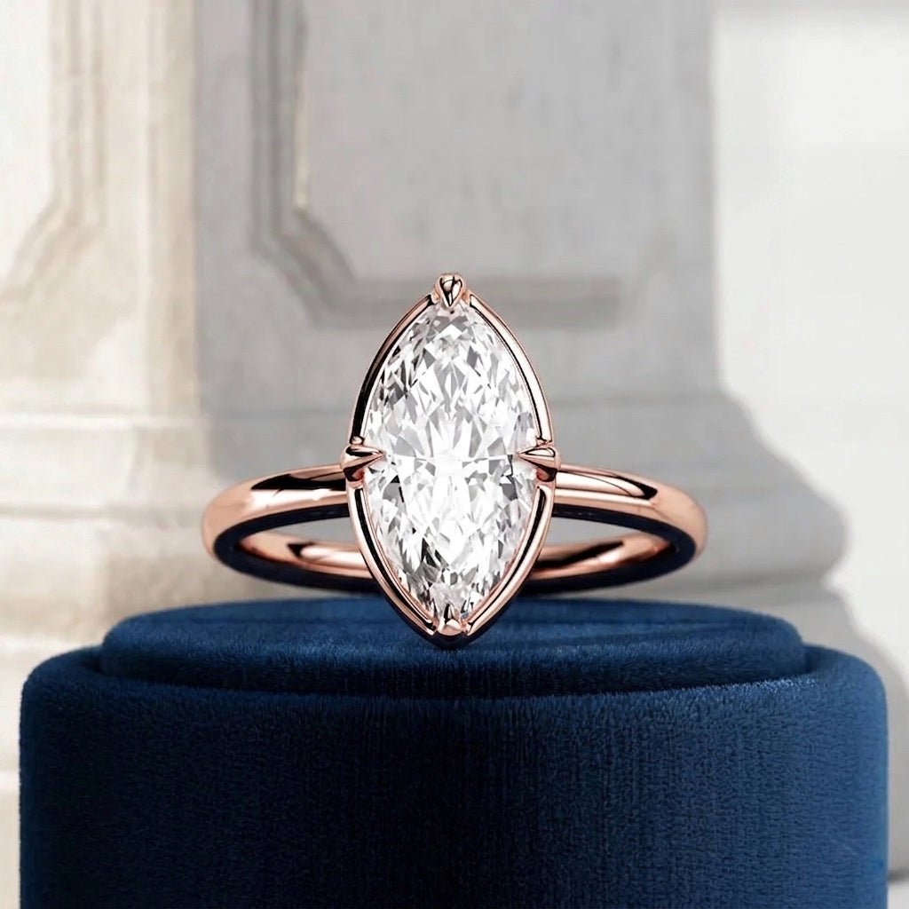2 Carat Marquise Prong Set Lab Grown Diamond Ring for Women - Mivaan Fine Jewelry