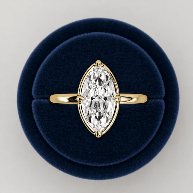 2 Carat Marquise Prong Set Lab Grown Diamond Ring for Women - Mivaan Fine Jewelry