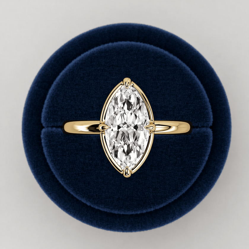 2 Carat Marquise Prong Set Lab Grown Diamond Ring for Women - Mivaan Fine Jewelry