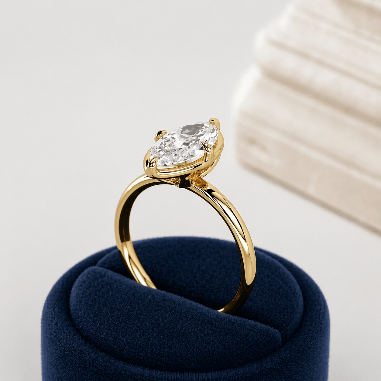 2 Carat Marquise Prong Set Lab Grown Diamond Ring for Women - Mivaan Fine Jewelry
