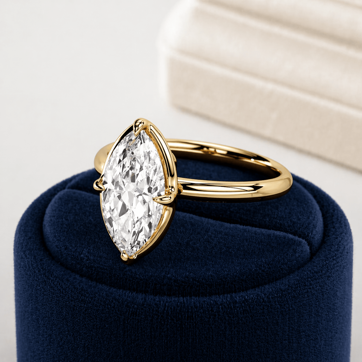 2 Carat Marquise Prong Set Lab Grown Diamond Ring for Women - Mivaan Fine Jewelry