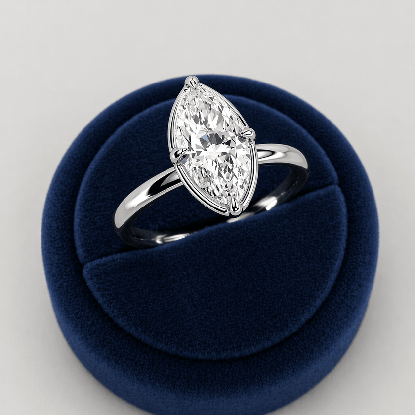 2 Carat Marquise Prong Set Lab Grown Diamond Ring for Women - Mivaan Fine Jewelry