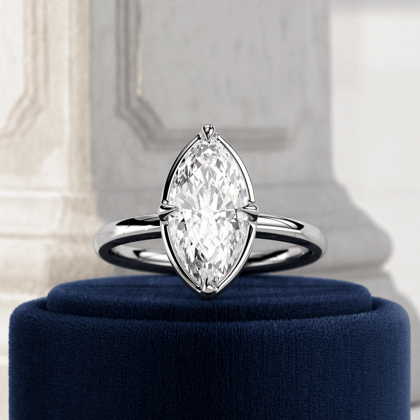2 Carat Marquise Prong Set Lab Grown Diamond Ring for Women - Mivaan Fine Jewelry