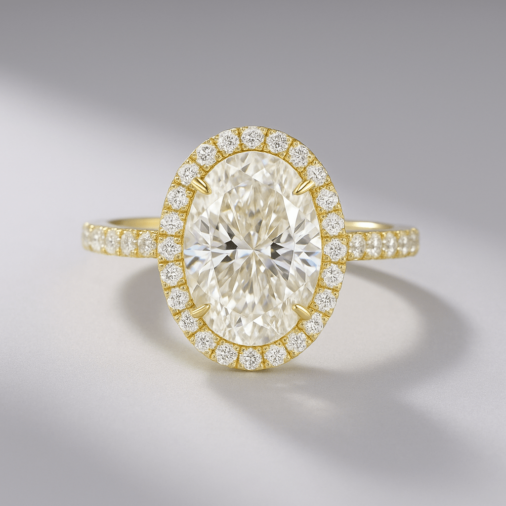 2 Carat Oval Cut Classic Halo Diamond Engagement Ring - Mivaan Fine Jewelry