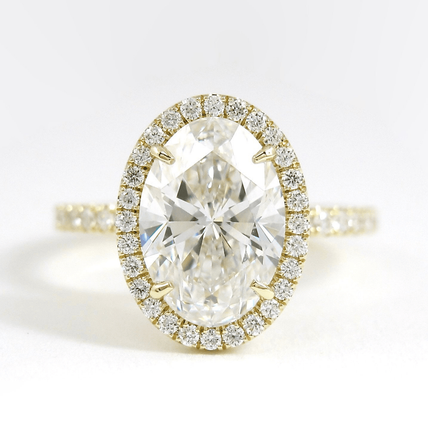 2 Carat Oval Cut Classic Halo Diamond Engagement Ring - Mivaan Fine Jewelry