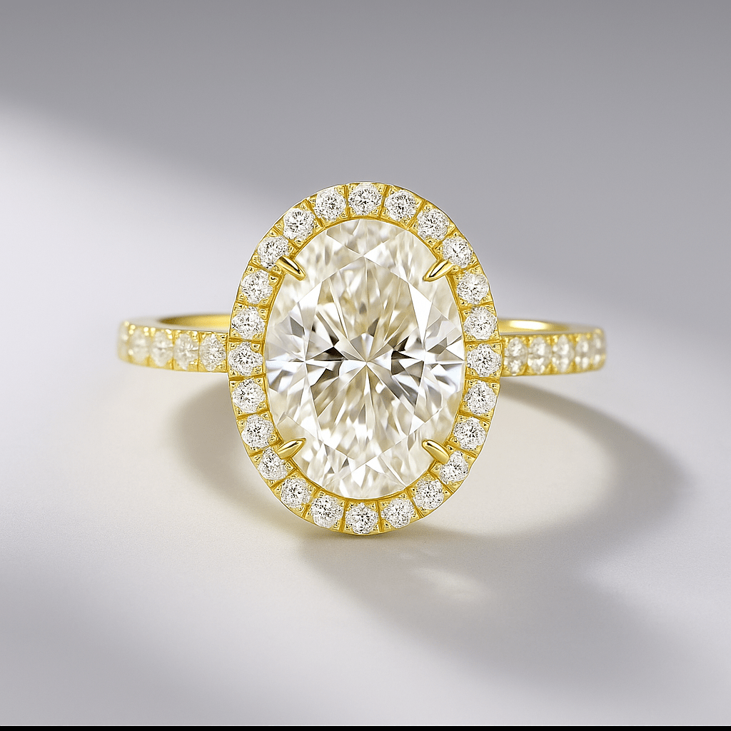 2 Carat Oval Cut Classic Halo Diamond Engagement Ring - Mivaan Fine Jewelry