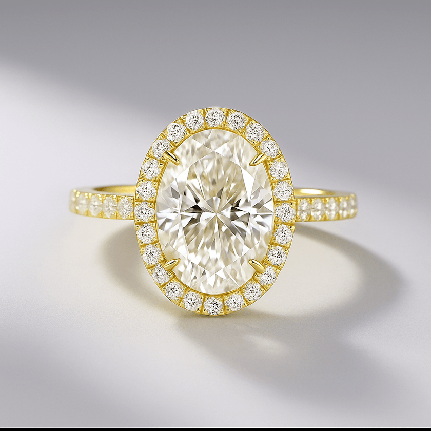 2 Carat Oval Cut Classic Halo Diamond Engagement Ring - Mivaan Fine Jewelry