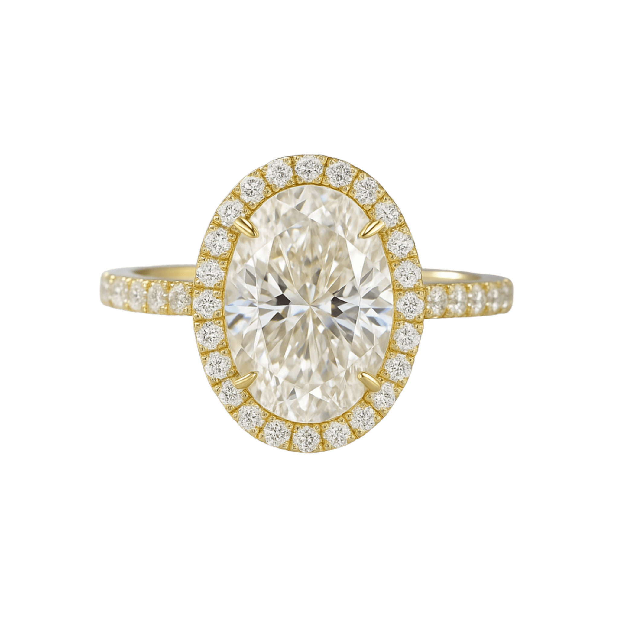 2 Carat Oval Cut Classic Halo Diamond Engagement Ring - Mivaan Fine Jewelry