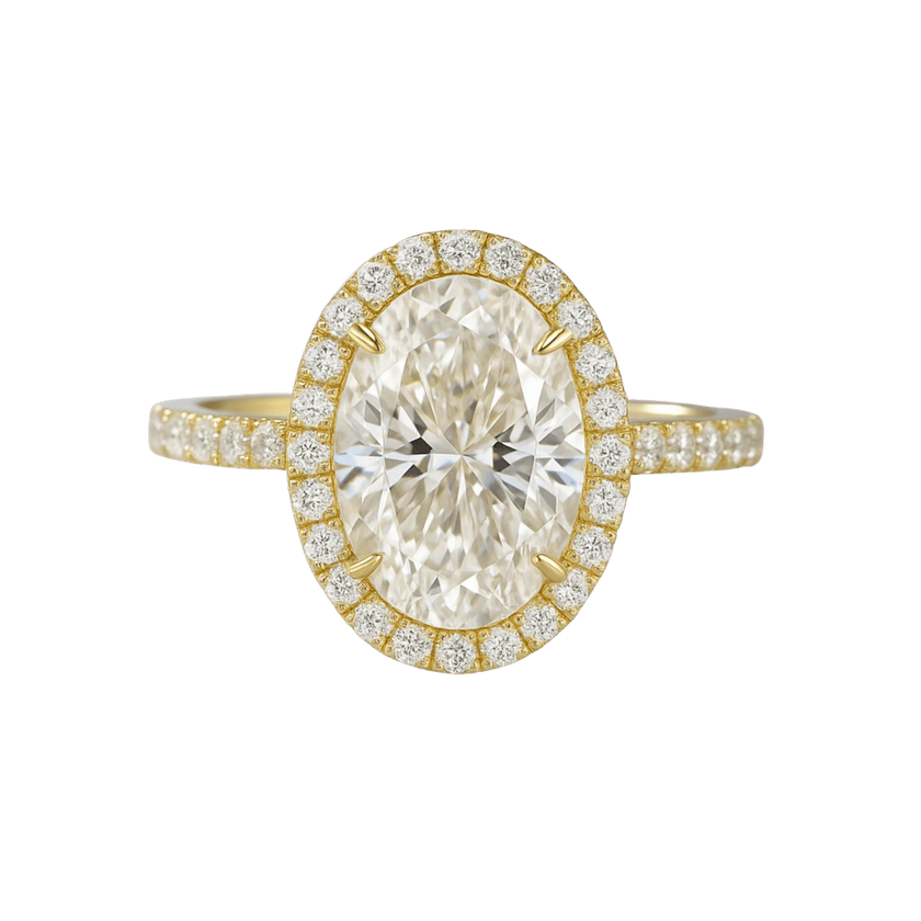 2 Carat Oval Cut Classic Halo Diamond Engagement Ring - Mivaan Fine Jewelry